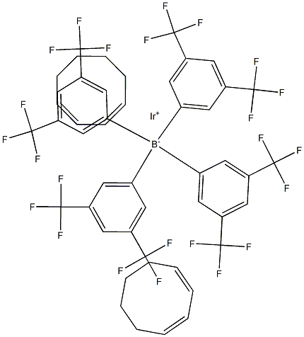 Bis(cyclooctadiene)iridium(I)  tetrakis(3,5-bis(trifluoromethyl)phenyl)borate,,结构式