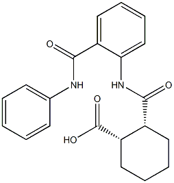 (1S,2R)-2-{[2-(anilinocarbonyl)anilino]carbonyl}cyclohexanecarboxylic acid Struktur