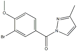 (3-bromo-4-methoxyphenyl)(3-methyl-1H-pyrazol-1-yl)methanone,,结构式