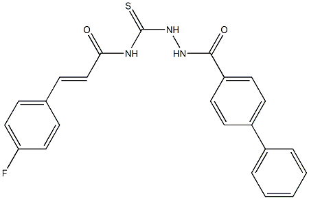 (E)-N-{[2-([1,1'-biphenyl]-4-ylcarbonyl)hydrazino]carbothioyl}-3-(4-fluorophenyl)-2-propenamide 化学構造式