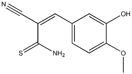 (Z)-2-cyano-3-(3-hydroxy-4-methoxyphenyl)-2-propenethioamide Structure