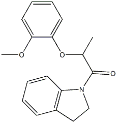 1-(2,3-dihydro-1H-indol-1-yl)-2-(2-methoxyphenoxy)-1-propanone Structure