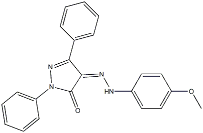 1,3-diphenyl-1H-pyrazole-4,5-dione 4-[N-(4-methoxyphenyl)hydrazone] 化学構造式