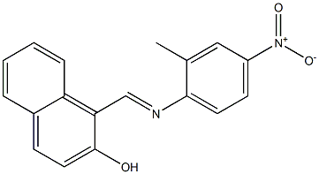 1-{[(2-methyl-4-nitrophenyl)imino]methyl}-2-naphthol Struktur