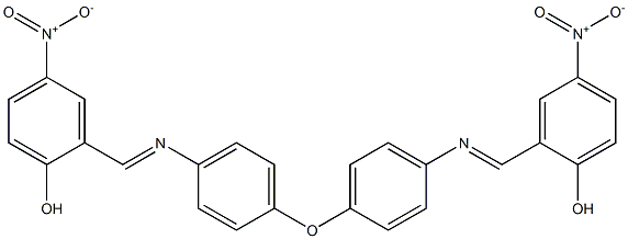 2-({[4-(4-{[(E)-(2-hydroxy-5-nitrophenyl)methylidene]amino}phenoxy)phenyl]imino}methyl)-4-nitrophenol,,结构式