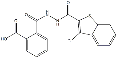 2-({2-[(3-chloro-1-benzothiophen-2-yl)carbonyl]hydrazino}carbonyl)benzoic acid 化学構造式