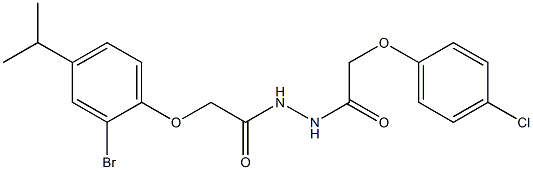 2-(2-bromo-4-isopropylphenoxy)-N'-[2-(4-chlorophenoxy)acetyl]acetohydrazide,,结构式