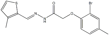 2-(2-bromo-4-methylphenoxy)-N'-[(E)-(3-methyl-2-thienyl)methylidene]acetohydrazide 化学構造式