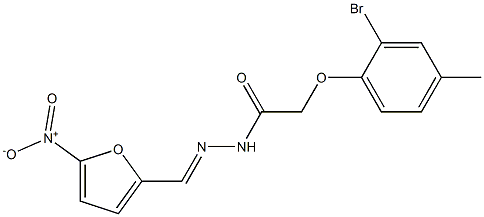 2-(2-bromo-4-methylphenoxy)-N'-[(E)-(5-nitro-2-furyl)methylidene]acetohydrazide Structure