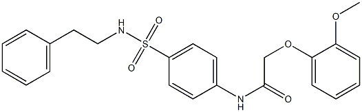 2-(2-methoxyphenoxy)-N-{4-[(phenethylamino)sulfonyl]phenyl}acetamide,,结构式
