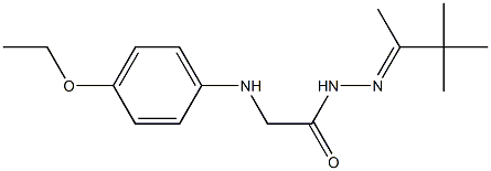 2-(4-ethoxyanilino)-N'-[(E)-1,2,2-trimethylpropylidene]acetohydrazide Struktur