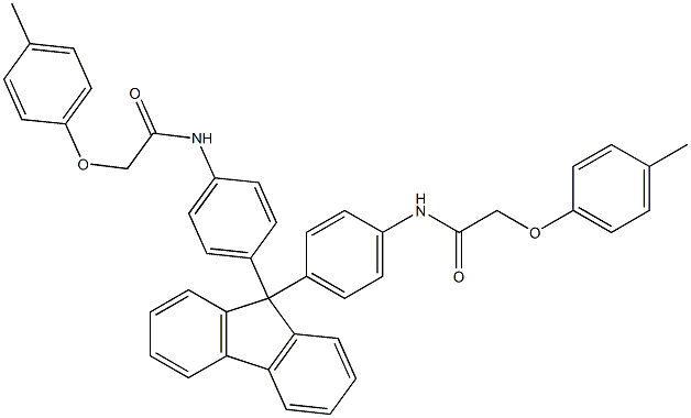 2-(4-methylphenoxy)-N-{4-[9-(4-{[2-(4-methylphenoxy)acetyl]amino}phenyl)-9H-fluoren-9-yl]phenyl}acetamide Struktur