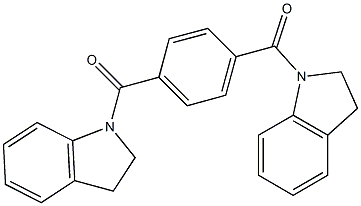 2,3-dihydro-1H-indol-1-yl[4-(2,3-dihydro-1H-indol-1-ylcarbonyl)phenyl]methanone Struktur
