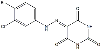 2,4,5,6(1H,3H)-pyrimidinetetrone 5-[N-(4-bromo-3-chlorophenyl)hydrazone],,结构式