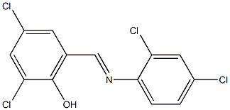 2,4-dichloro-6-{[(2,4-dichlorophenyl)imino]methyl}phenol,,结构式