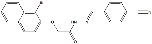 2-[(1-bromo-2-naphthyl)oxy]-N'-[(E)-(4-cyanophenyl)methylidene]acetohydrazide 化学構造式