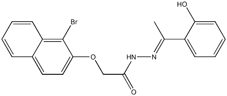 2-[(1-bromo-2-naphthyl)oxy]-N'-[(E)-1-(2-hydroxyphenyl)ethylidene]acetohydrazide 结构式