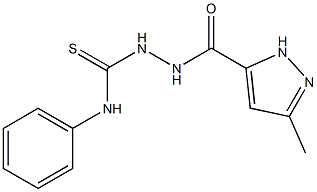 2-[(3-methyl-1H-pyrazol-5-yl)carbonyl]-N-phenyl-1-hydrazinecarbothioamide Struktur