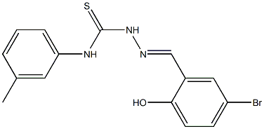 2-[(E)-(5-bromo-2-hydroxyphenyl)methylidene]-N-(3-methylphenyl)-1-hydrazinecarbothioamide Struktur