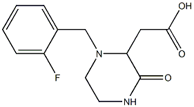 2-[1-(2-fluorobenzyl)-3-oxo-2-piperazinyl]acetic acid Struktur