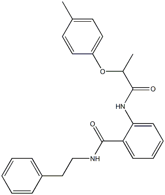 2-{[2-(4-methylphenoxy)propanoyl]amino}-N-phenethylbenzamide Struktur