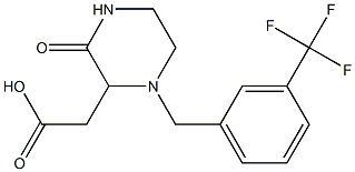 2-{3-oxo-1-[3-(trifluoromethyl)benzyl]-2-piperazinyl}acetic acid Struktur