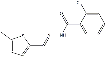 2-chloro-N'-[(E)-(5-methyl-2-thienyl)methylidene]benzohydrazide 结构式