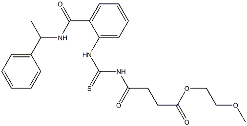2-methoxyethyl 4-oxo-4-{[(2-{[(1-phenylethyl)amino]carbonyl}anilino)carbothioyl]amino}butanoate Struktur
