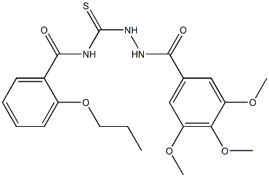 2-propoxy-N-{[2-(3,4,5-trimethoxybenzoyl)hydrazino]carbothioyl}benzamide Structure