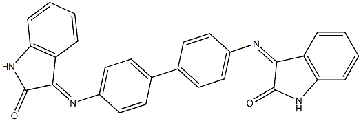 3-({4'-[(2-oxo-1,2-dihydro-3H-indol-3-ylidene)amino][1,1'-biphenyl]-4-yl}imino)-1H-indol-2-one 化学構造式