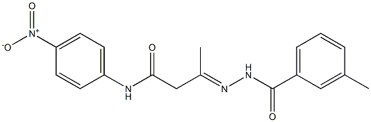 3-[(E)-2-(3-methylbenzoyl)hydrazono]-N-(4-nitrophenyl)butanamide Struktur