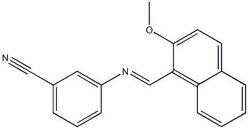 3-{[(E)-(2-methoxy-1-naphthyl)methylidene]amino}benzonitrile,,结构式