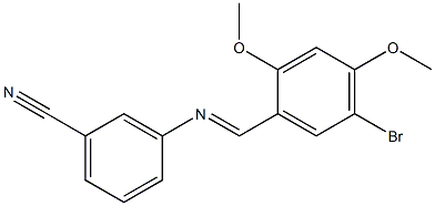 3-{[(E)-(5-bromo-2,4-dimethoxyphenyl)methylidene]amino}benzonitrile 结构式