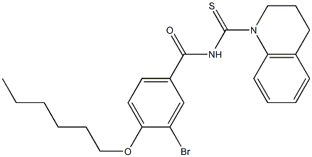 3-bromo-N-[3,4-dihydro-1(2H)-quinolinylcarbothioyl]-4-(hexyloxy)benzamide,,结构式