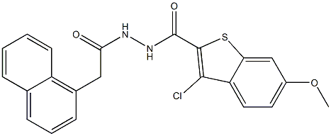 3-chloro-6-methoxy-N'-[2-(1-naphthyl)acetyl]-1-benzothiophene-2-carbohydrazide Structure