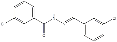 3-chloro-N'-[(E)-(3-chlorophenyl)methylidene]benzohydrazide,,结构式