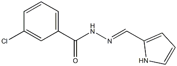 3-chloro-N'-[(E)-1H-pyrrol-2-ylmethylidene]benzohydrazide,,结构式