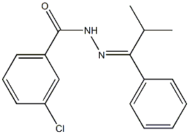 3-chloro-N'-[(E)-2-methyl-1-phenylpropylidene]benzohydrazide Struktur