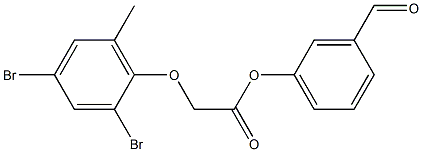 3-formylphenyl 2-(2,4-dibromo-6-methylphenoxy)acetate Structure