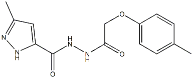 3-methyl-N'-[2-(4-methylphenoxy)acetyl]-1H-pyrazole-5-carbohydrazide Struktur