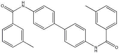 3-methyl-N-{4'-[(3-methylbenzoyl)amino][1,1'-biphenyl]-4-yl}benzamide,,结构式