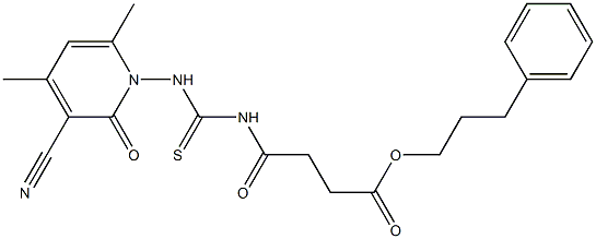 3-phenylpropyl 4-[({[3-cyano-4,6-dimethyl-2-oxo-1(2H)-pyridinyl]amino}carbothioyl)amino]-4-oxobutanoate