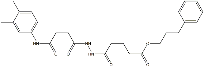 3-phenylpropyl 5-{2-[4-(3,4-dimethylanilino)-4-oxobutanoyl]hydrazino}-5-oxopentanoate 结构式
