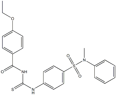 4-({[(4-ethoxybenzoyl)amino]carbothioyl}amino)-N-methyl-N-phenylbenzenesulfonamide,,结构式