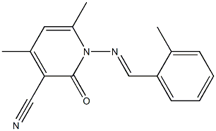 4,6-dimethyl-1-{[(E)-(2-methylphenyl)methylidene]amino}-2-oxo-1,2-dihydro-3-pyridinecarbonitrile