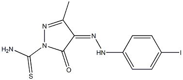4-[(Z)-2-(4-iodophenyl)hydrazono]-3-methyl-5-oxo-1H-pyrazole-1(5H)-carbothioamide Structure