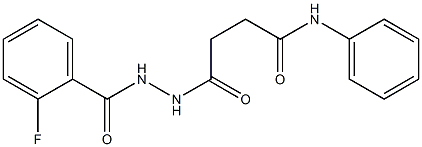 4-[2-(2-fluorobenzoyl)hydrazino]-4-oxo-N-phenylbutanamide 化学構造式