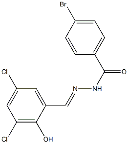 4-bromo-N'-[(E)-(3,5-dichloro-2-hydroxyphenyl)methylidene]benzohydrazide 结构式