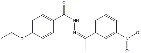 4-ethoxy-N'-[(Z)-1-(3-nitrophenyl)ethylidene]benzohydrazide,,结构式