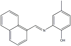 4-methyl-2-{[(E)-1-naphthylmethylidene]amino}phenol Structure